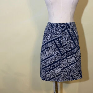 Karen Scott Women’s Navy & White Paisley Mini Skort Size 10